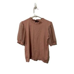 Adrianna Papell Women's Dusty Rose Pink Sweater Short Sleeve Size Large